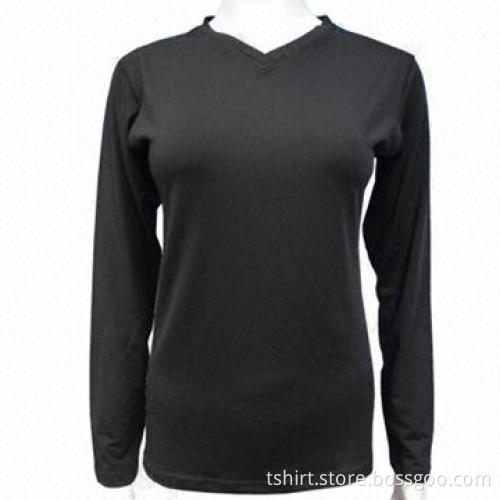 Women long sleeve clothing, v-neck ladies apparel, sports women clothing
